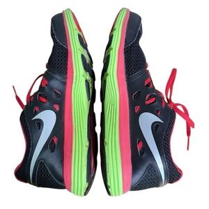 Nike Dual Fusion Run 2 Women 7.5 Pre-Owned Running Shoes Black/Neon 599560-063